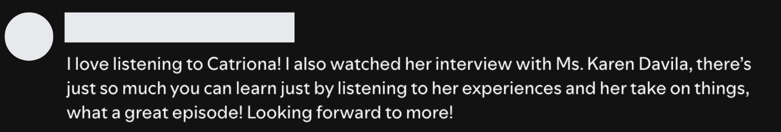 screenshot of comment on Spotify